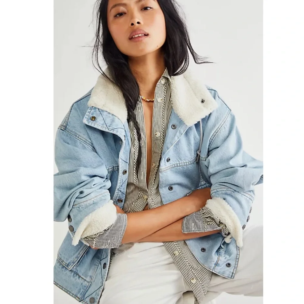 Free People Denim Jacket, New - Picture 2 of 16
